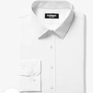 Express Men’s Slim Solid Wrinkle-Resistant Performance White Dress Shirt